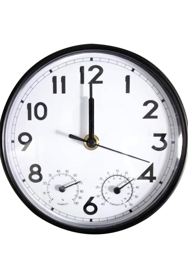 6.3'' Indoor Outdoor Clock Silent Non-Ticking, 3-In-1 Outdoor Wall Clock Dial for Patio, Garden, Home