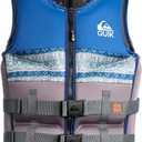 QUIKSILVER Men's Life Jacket, USCG and Transport Canada Approved Type III PFD, UV Resistant Life Vest for Adults, for Jet Skiing Wakeboarding Waterskiing Rafting Windsurfing Watersports, Medium