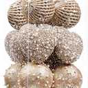 ChrisWish 14PCS Champagne Heart Ornaments&Christmas Ball Ornaments, Christmas Ball Decorations Shatterproof Plastic Hanging Pearl Balls for Holiday Party
