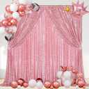 Sequin Backdrop Curtain 5FTx10FT Blush Pink Glitter Party Backdrop Curtains for Wedding Birthday Background Drapes Christmas Decorations