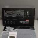 Wireless Keyboard and Mouse Combo, 2.4G Full Size Wave Keys Ergonomic Keyboard with Wrist Rest and 3-Level DPI Adjustable Wireless Ergonomic Mouse for Windows, Mac OS Desktop/Laptop/PC(Black)