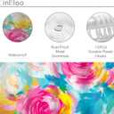 Cinbloo Abstract Rose Colorful Flower 60Wx72H Shower Curtain Watercolor Pink Blue Floral Oil Painting Minimalist Modern Bathroom Curtain Set Girl Women Pretty Aesthetic Bath Bathroom Accessories Decor