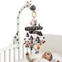 TUMAMA Baby Crib Mobile, Nursery Musical Mobile with Remote Control,Projection Night Light, Music and White Noise, Mute Spin Motor Nursery Sensory Toys for Infant 0 3 6 9 Month Newborn Xmas Gift