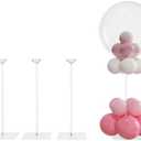 YALLOVE Clear Acrylic Tabletop Balloon Stand Kit, 15.75 Inch 4 pack Balloon Stick Holder with Base for Table Top Centerpiece Party Decoration (Balloons Not Included)