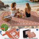 Garvee Reversible Outdoor Rug 6x9 for Patio, Waterproof Outdoor Area Rug, Modern Medallion Indoor Outdoor Rugs, Plastic Straw Rug for RV, Camping, Deck, Vintage Terracotta