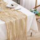 2 Pack 10 Ft Cheesecloth Table Runner Beige Gauze Long Table Runners Boho Gauze Cheese Cloth Table Runner Rustic Sheer Runner for Wedding Party Table Decor ( 35 x 120 Inch )