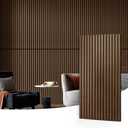 Art3d 1 Pack 96 x 23.6in. Wood Slat Acoustic Panels for Wall and Ceiling - 3D Fluted Sound Absorbing Panel with Wood Finish - Dark Walnut