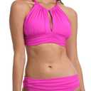 High Neck Midkini Bikini Swimsuit Top (14, Orchid)