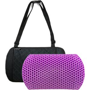 Lumbar Pillow Gel Support Pillow Back Support Cushion - Help in Relieving Back Pain & Sciatica Pain for Car Seat Home Office Chairs, Breathable Back Cushion Travel Pillow with Adjustable Straps (Violet)