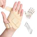 DrFinger Finger Ulnar Deviation Splint Brace, Finger Joint Deviation Orthopedic Corrector With Metal Bracket-Beige-(Left-M) (Beige, M)
