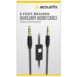 Acoustix 6 Foot Braided Auxiliary Audio Cable