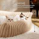 Bedsure Cute Cat Couch for Pets - Fluffy Small Dog Sofa with Premium Soft Corduroy Fleece, Pet Sofa with Removable Washable Cover, Supportive Dog Couch Bed for Small Medium Dogs, 30inch, Tuscan Beige (30x20x10", Sandy Tan)
