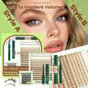 KEYYOU Spider Brown Lash Clusters Kit - Natural Wispy C Curl Manga 8-16mm Lash Extension Kit Includes Bonus Bunny Black Lashes with Bond and Seal, Remover & Applicator for DIY At Home (CoCoa04)