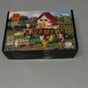 FUNWHOLE Farm Hen-House Lighting Building-Bricks Set - Farm Life Chicken Henhouse and Animal Collection LED Light Construction Building Model Set 323 Pcs for Adults and Teen