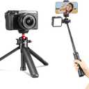 MT-16 Extendable Selfie Stick Tripod,ULANZI Mini Smartphone Tripod, 4 Levels,45cm with Mini Ballhead and Cold Shoe Mount, Compact for Vlogging Smartphone iPhone Samsung and Sony Canon DSLR Cameras