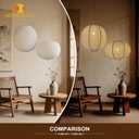 2 Pack Pendant Lamp Shades, 16 Inch Linen Hanging Light Shades, Oval and Round Lantern Shade Covers, Beige Fabric Boho Japandi Minimalist Decor, Shades Only for Bedroom, Living Room (beige)