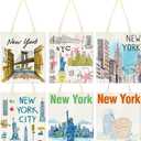 Paterr 6 Pcs Canvas Tote Bag Watercolor Souvenir Gift Souvenir Women Travel Gifts Grocery Shopping Bag Party Favors