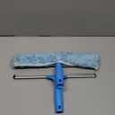 MR.SIGA Professional Window Cleaning Combo - Squeegee & Microfiber Window Scrubber, 14" (Blue)