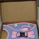 PHOEPET Step-in Dog Harness,Reflective Adjustable Dog Vest Harness, Soft Pet Walking Jacket with 2 Metal Leash Hooks for Dog and Cat(Baby Blue Base & Pink Straps,M (Neck: 11-12,Chest: 14.5-16))