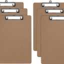Oxford Brown Clipboards, Metal Clip with Plastic Corners, Writing Surface with Hanging Loop, Brown, 12.5" x 9", 6 Pack (25401)