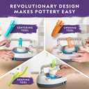 NATIONAL GEOGRAPHIC Pottery Wheel for Kids Complete Pottery Kit for Beginners, Plug-in Motor, 2 lbs. Air Dry Clay, Sculpting Clay Tools, Apron & More, Patented Design, Craft Kit