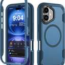 DEERLAMN Magnetic Shockproof Case for iPhone 16 6.1-Inch, [Compatible with MagSafe] [Military Grade Drop Protection] 2-Layer Durable Bumper Heavy Duty Protecive Phone Cover, Blue
