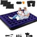 King Size Camping Air Mattress Bed with Air Pump,80"x 72"Thickened Portable Blow Up Inflatable Air Mattress, Travel Sleeping Bed Pad for Camping Home Hiking
