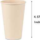 100 Count 12 oz Plant Fiber Disposable Light Brown Paper Coffee Cups, Perfect for Hot Drink, Hot Coffee, Hot Cocoa, Hot Tea, 12oz Water cups