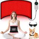 Red Light Therapy for Body, 24 x 12Large Infrared Light Therapy Pad with Timer Remote Control, 660nm 850nm Home Light Therapy for Knee Shoulder Back Muscle Joint (with Elastic Strap)