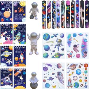 LaVenty Space Party Favor Space Themed Birthday Supplies Mini Notebook Stickers Wristbands Birthday Goodie Bag Fillers
