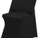 10 Packs Black Spandex Stretch Folding Chair Covers for Wedding Party,Universal Fitted Washable Dining Seat Slipcovers Protector Decoration for Holiday Banquet Birthday Celebration Event