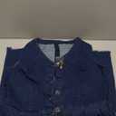 LookbookStore Women Sleeveless V Neck Button Down Frayed Hem Short Denim Dress. Size L