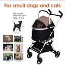 Pet Stroller for Small Dogs & Cats Under 20 lb with Detachable Carrier, Converts to Car Seat, Ultra-Lightweight only 11lb, One Hand Fold