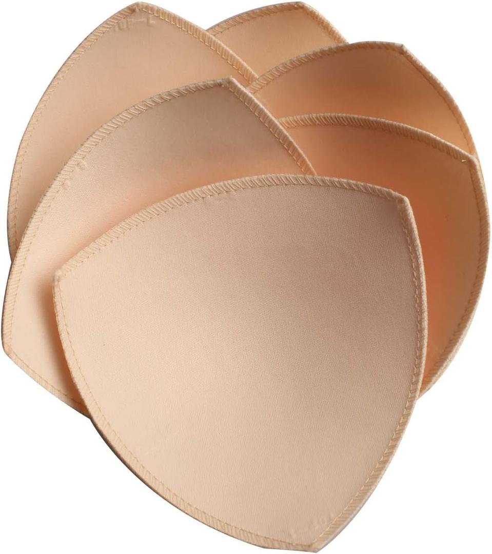TOPBINE Bra Pads Inserts, Removable Sports Bra Inserts Bra Cups Inserts Padded Bra Inserts for Women's Bikini Top Swimsuit (Beige, M)
