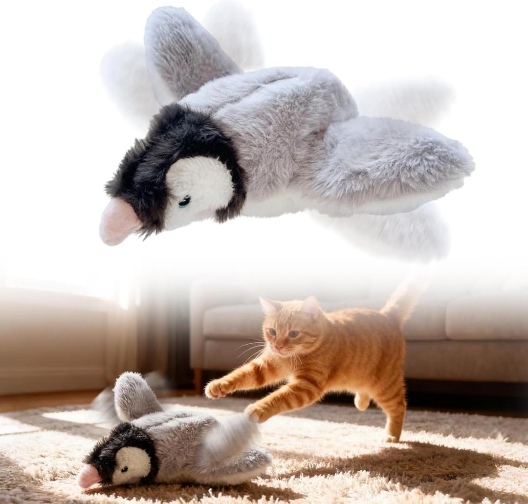 Interactive Chirping Bird Cat Toy,2026 New Flying Bird Cat Toy Flapping Bird Toy,Simulation Chirping Bird Toys Interactive Cat Toys for Bored Indoor Adult Cats (B)