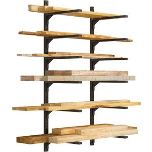 Wood Organizer Metal Rack - 6-Tier Detachable Lumber Storage Metal Rack & Adjustable Wall Mount Wood Storage Lumber Organizer Rack for Garage Basement Shed Or Workshop