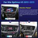 [2+64G] Android 15 Radio for Kia Optima K5 2013 2014 2015: NHOPEEW 9 inch Touchscreen Car Radio - Wireless Carplay and Android Auto, GPS, DSP/EQ, 5G/WiFi, Split Screen, SWC + AHD Rearview Camera