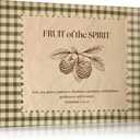 Fruit of the Spirit Canvas Wall Art Vintage Scripture Picture Wall Art Christian Faith Love Joy Peace Poster Bible Verse Gingham Painting Print Artwork for Kitchen Dining Room Living Room Decoration