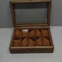 SONGMICS 10-Slot Watch Box, Watch Display Case with Large Glass Lid, Removable Watch Pillows, Velvet Lining, Gift Idea, Rustic Walnut UJOW100K01