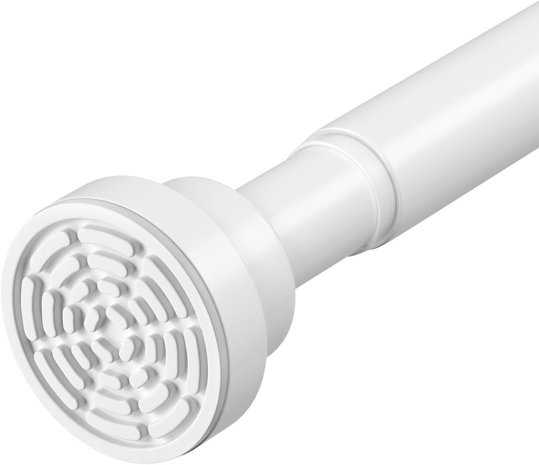 Tension Rod for Windows 31-50Inch White Curtain Rods no Drilling Adjustable Curtain Rod Long Tension Rods for Windows,Closets,Doorway