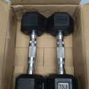 Hex Dumbbell Set, 7.5 lb Rubber Encased Exercise & Fitness Dumbbells, Weights Dumbbells Set of 2, Hand Weight for Strength Training