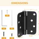 Luxbaro 3 Pack Self Closing Door Hinges 4 Inch, Matte Black Spring Loaded Hinges with 5/8'' Radius Corners, Adjustable Tension for Garage, Front Door, for Left and Right Hand Door, UL Listed