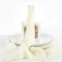 MEEDEE Ivory Chiffon Ribbon 3 Inch Frayed Ribbon Cream Chiffon Silk Ribbons Frayed Edge Wide Chiffon Ribbons for Crafts, Flower Bouquet, Wedding Favors Wrapping (2 Rolls 10 Yards)