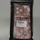 Compatible with iPhone 17 Case with Wrist Strap, Cute Floral Design for Women Girls, Soft TPU Silicone Case, Adjustable Wristband Kickstand Raised Camera Protection Cover, Black