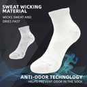 Women's Moisture Wicking Low-Top Ankle Socks, Shock Absorption, Air Bubble, 3 Pairs (White)