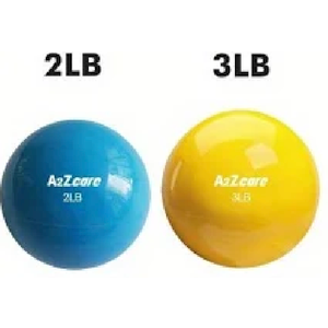 A2ZCARE Toning Ball - Weighted Toning Exercise Ball - Soft Weighted Medicine Ball for Pilates, Yoga, Physical Therapy and Fitness (Blue (2lbs) and Yellow (3lbs))