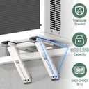 No-Drill Window AC Bracket, Upgraded Heavy-Duty Adjustable Air Conditioner Support Bracket, Fits Single/Double Hung Windows, Supports Up to 300 lbs, Easy Installation & Removal, White