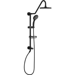 PULSE ShowerSpas 1011-lll-MB Kauai III Shower System, with 8" Rain Showerhead, 5-Function Hand Shower, Adjustable Slide Bar and Soap Dish, Matte Black Finish