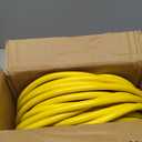 POWGRN 100 ft 12/3 Outdoor Extension Cord Waterproof Heavy Duty with Lighted Indicator End 12 Gauge 3 Prong, Flexible Cold-Resistant Long Power Cord Outside, 15Amp 1875W SJTW Yellow ETL Listed