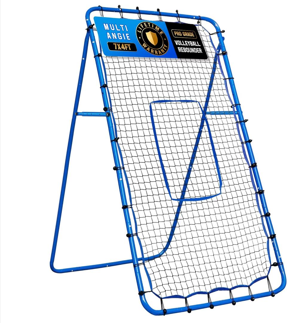Volleyball Baseball Rebounder Net, Softball Rebounder Pitchback Net Quick Adjustments, Quick Adjustments Lacrosse Bounce Back Practice Equipment, Ideal for Outdoor Indoor and Backyard Training (7FTx4FT)
